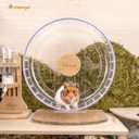Niteangel Super-Silent Hamster Exercise Wheels - Quiet Spinner Hamster Running Wheels with Adjustable Stand for Hamsters Gerbils Mice Or Other Small Animals (M, Transparent)