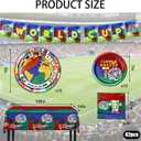World Cup Decorations, 2026 World Cup Decorations, 42 Piece Soccer Theme Tableware Set, Ideal for Viewing Parties and Soccer Celebrations, Includes Banner, Tablecloth, Plates and Napkins