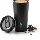 deus 17 oz Travel Coffee Mug, Double Wall Vacuum Stainless Steel Insulated Coffee Tumbler With Lid, Splash-Proof & Cup Holder Friendly, Keeps Drinks Hot/Cold, Dishwasher Safe, Black