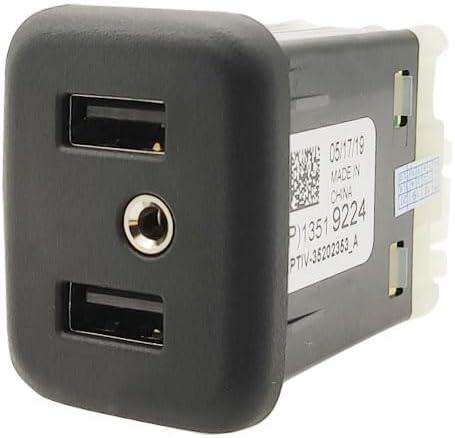 13509942 Dual USB Port Interface Box AUX Jack Carplay Adapter Module fit for GMC Chevrolet Buick Cadillac Chevy 2016 17 18(13510854/13519224/13523018/13519225/13509943)
