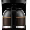 OVENTE 12-Cup Drip Coffee Maker with Borosilicate Glass Carafe, One-Touch Operation Machine, Anti-Drip System, Reusable Filter and Clear View Water Level Gauge, Ideal for Home or Office, Black CM412B