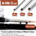 Cord-Free Automatic Cigarette Rolling Machine Electric Roller Cone Loader Machine, Filler Roller Packer for Preroll Cones, Pre Rolled Cigarette Tubes, with Removable Rolling Tray, Cigarette Holder Case