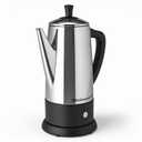 Elite Gourmet 12-Cup Electric Coffee Percolator, Dishwasher Safe Stainless-Steel Filter, Lid & Tube, Keep Warm, 360 Swivel Base Cord-less Serving, Stainless-Steel (Black)