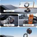 Upgraded Car Phone Holder for Magsafe [98+LBS Strongest Suction & 2400gf Magnetic] Vacuum Magnetic Phone Holders for Your Car 360 Adjustable Car Phone Mount for iPhone & Android Orange