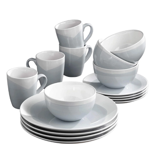 Oasis Blue/ Gray 16-Piece Dinner Set