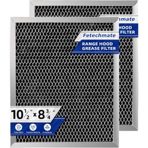 97007696 41F Grease Filter fit for B-roan Nu-tone Range Hood 8-3/4" x 10-1/2" Aluminum Mesh Charcoal Filter Compatible with Most Brand Stove Vents -2 PACKS by Fetechmate