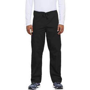 Cherokee Unisex Scrub Pants for Men & Women Drawstring Cargo Medical Uniform Straight Leg Nursing Scrub Bottoms - 4100 (Large Tall, Black)