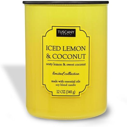 Tuscany Candle Iced Lemon & Coconut Scented Candle, 12 oz  Colorsplash Collection