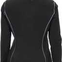 LAZAWG Women Sauna Long Sleeve Sweat Jacket with Zipper Sauna Top for Gym Running Fitness Exercise (Large)