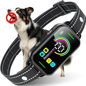 DINJOO Smart Bark Collar - Rechargeable Anti Barking Training Collar with 8 Adjustable Sensitivity, Beep & Shock (Dark Black) for Large, Medium & Small Dogs (1Pack) DINJOO Smart Bark Collar - Rechargeable Anti Barking Training Collar with 8 Adjustable Sensitivity, Beep & Shock (Dark Black) for Large, Medium & Small Dogs (1Pack)