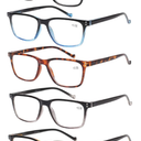 JOSCHOO 5 Pack Reading Glasses Men Women Spring Hinges Comfortable Glasses for Reading +3.0