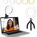 Video Conference Lighting Kit, Ring Light Clip on Laptop Monitor with 5 Dimmable Color & 5 Brightness Level for Webcam Lighting/Zoom Lighting/Remote Working/Self Broadcasting and Live Streaming, etc.