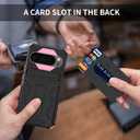 for Google Pixel 9 Pro XL & Pixel 10 Pro XL Wallet Case with Credit Card Holder Stand Kickstand Slim Rugged Shockproof Heavy Duty Defender Armor Military Grade Protective Phone Case - Pink