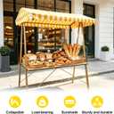 Portable Vendor Cart for Outdoor Events,Foldable Farmers Market Booth with Canopy,for Street Vending, and Events, Easy Storage and Transport (Yellow)