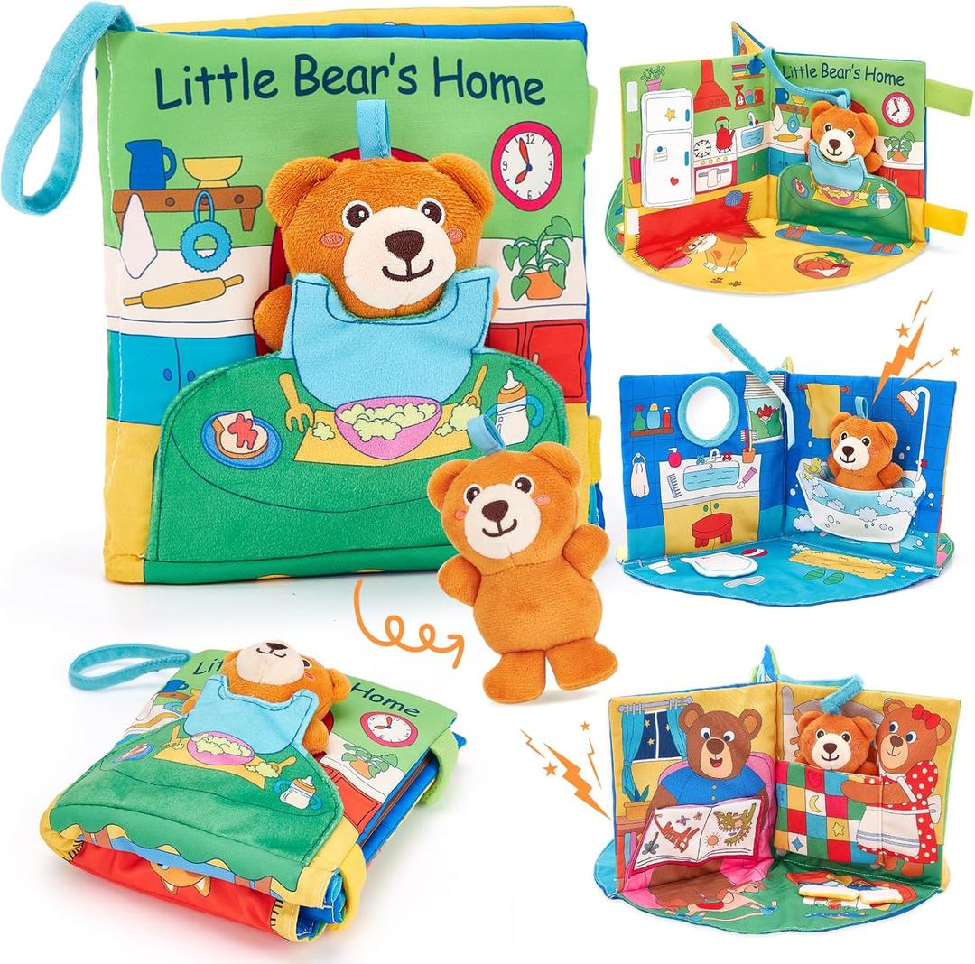 hahaland Baby Book for 1 Year Old - Touch and Feel Soft Activity Books Tummy Time Baby Toy 6 9 12 18 Months Interactive Book for Babies 6-12 Month on Airplane Birthday Easter Basket Stuffers