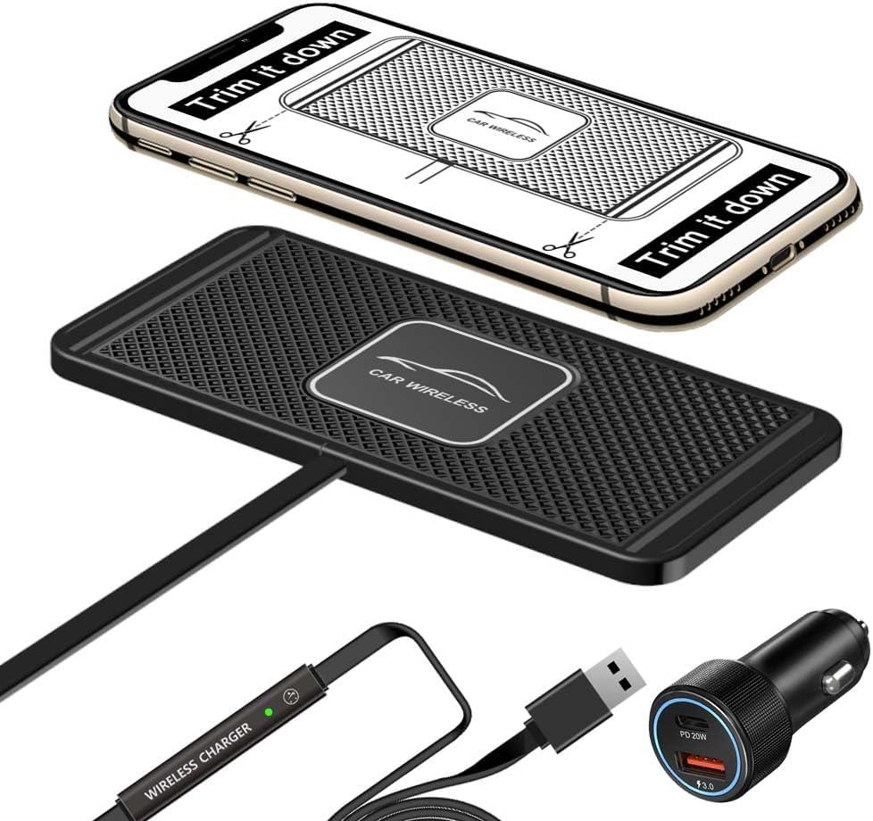 Wireless Car Charger QC 3.0 USB Adapter Kit Fast 15W 10W 7.5W Quick Charge Qi Charging Pad for iPhone 14 13 12 Mini 11 Pro Max 8 Plus X XR Xs LG G8 Samsung Note 9 Galaxy S10 S20 S21 S22 Android Phones