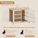 42" Furniture Style Large Dog Crate with Wheels, Metal Chew-Resistant Dog Kennel Indoor for Large & Medium Dogs, 41.9" W x 28.3" D x 31.7" H, Decorate House as TV Stand, End Table Natural and White