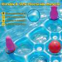 2 in 1 Pool Toys Games Set Inflatable Pool Float with 10 Balls & 8 Rings Tic-Tac-Toe Pool Games, Fun Summer Party Beach Outdoor Yard Game