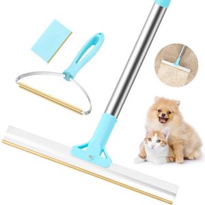 Carpet Rake for Pet Hair Removal (3PCS) 53.5 Adjustable Long Handle Carpet Rake Remover for Cat Dog Hair Remover Carpet Brush Scraper Lint Remover Scraper for Carpets, Rugs, Mats, Couch