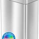 iTouchless 18 Gallon Wings Open Kitchen Trash Can with Lid and Odor Filter, Dog Proof Lid Lock 68 Liter Slim Stainless Steel Garbage Bin Home Office Bedroom Living Room Large Capacity Wastebasket (Brushed Silver 18 Gal Sensor)