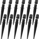 12 Pack Metal Replacement Spike Stakes for Solar Lights Outdoor - 0.78" x 5.3" Solar Light Stakes for Garden Lights Landscape Yard Pathway Patio Lamps Pole