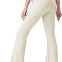 keriffe Women's Flare Yoga Pants High Waisted Tummy Control Leggings Workout Casual Bootcut Pants (Beige), XXL