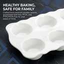 Hiceeden 2 Pack Ceramic Muffin Pans, 6 Cups Non-stick Muffin Tin Cupcake Baking Pans with Handles for Muffin Cakes, Egg Tarts, Mousse, Pot Pie, Jelly