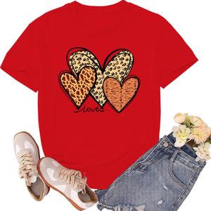 Valentines Shirts for Women Valentines Day Tshirts Valentine Day Lover Tee Tops (Red, M)