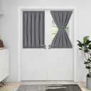 Easy-Going Blackout Door Curtains, Rod Pocket Privacy Light Filtering Sidelight Curtains for French Door, 1 Panel, 52x40 inch, Gray (Grey)