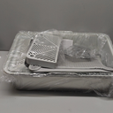 Large Stainless Steel Cat Litter Box, Enclosed Litter Box for Multiple Cats, Spacious and Easy to Maintain, Sturdy Metal Construction with Upper Cover, Litter Pad, Shovel and Footboard (Silver Gray)