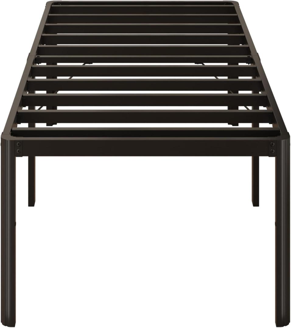 Yicensen 22 Inch High Twin Bed Frames with Rounded Corner Legs, Heavy Duty Metal Twin Size Platform Bed Frame No Box Spring Needed, Easy Assembly, Noise Free, Black