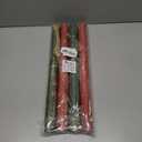 Panigkids Xmas Wrapping Paper Rolls - 4 Jumbo Kraft Wrap (17in x16.4ft Each) for Kids Adults, Festive Golden Red Tree & Green Snowflakes, Durable Holiday Gift Wrap + Jute Twine