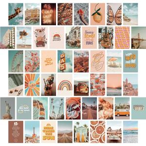 PROCIDA Wall Collage Kit for Teen Girls, Cute Aesthetic Room Decor, Boho Pictures Posters Aesthetic Wall Decor for Teen Girls Room 50 Set 4x6 Inch