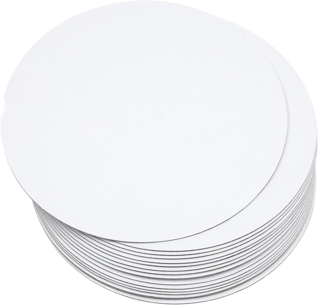 qiqee 40-Packs Cake Boards Round 10 Inch White Circles Rounds Base Food-Grade Cardboard Cake Plate (Thinner But Stronger)