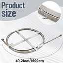 Blulu Flat Sewer Rod 3/4" x 50' Adjustable Grip Handle Plumbing Snake Gray Drain Augers for Dredge Sewers Wells and Various Outdoor Pipes