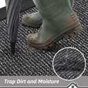 BEQHAUSE Indoor Door Mat 36" x 60", Dirt Trapper Door Mats Non-Slip Entryway Rugs Washable, Resist Dirt Absorbent Welcome Mat, Low Profile Floor Mats for Front Back Door and Entryway, Charcoal