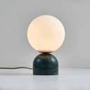 Meefad Globe Bedside Lamp, Modern Cute Night Light with Glass Shade, Marble Base, Small Table Lamp for Bedroom - Green