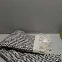 Lahome Boho Rugs for Entryway, 2x5 Laundry Room Rug Lightweigh Cotton Washable Runner Rug with Tassels, Farmhouse Black Bath Door Mats Indoor Non Shedding Runners for Hallways Bedroom