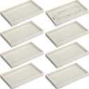 Inbagi 8 Pcs Small Velvet Jewelry Tray Stackable Jewelry Drawers Organizer Trays Jewelry Storage Trays 8.3 x 4.7 x 1 Inches (Beige)
