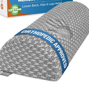 5 STARS UNITED Knee Pillow for Back Sleeping – Memory Foam Cushion for Sciatica Pain Relief – Under Leg Support for Sleeping on Back – Half Moon Bolster for Bed, Gray