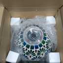 SAVENNA Mosaic Glass Fountain, Floor-Standing Lighted Water Feature with Quiet Pump, Indoor/Outdoor Decorative Accent Lighting for Garden & Patio, Fan-Inspired Multicolor Mosaic Sphere