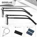 Bifocal Reading Glasses Men Women - Blue Light Computer Readers Progressive Clear Top Wide Frame Cheaters Eyeglasses (Black & Gunmetal)