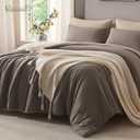King Size Comforter Set Comforters King Size Luxury Ultra-Soft Jersey Knit Bedding Sets, Cocoa/Sand Lightweight Down Alternative Bed Comforter for All Season, 3 Piece Bedding Set