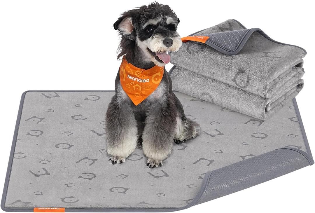 Feandrea Washable Pee Pads for Dogs, 2 Pack, Reusable Dog Pads, 36 x 34 Inches, M, Waterproof Pet Training Pads, Leakproof, Non-Slip, Super Absorbent, for Dogs, Cats, Rabbits, Dove Gray UPTD002G01
