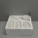 White Ceramic Bathroom Accessory Set, Bathroom Vanity Countertop Set, Bathroom Soap Dispenser and Toothbrush Holder Set Complete, 2 Tumbler Cup, Soap Dish, 5 Pieces