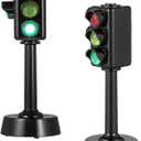 jarbins Traffic Light Toy for Kids, 2Pcs Mini Traffic Light Traffic Signal Light Lamp Stop Light Model Red Light Green Light Game Early Education Playset Toddler Party Favor, Small