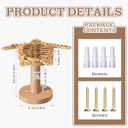 Leinuosen 2 Pack Boho Curtain Holdbacks Rattan Tiebacks Coastal Curtain Holdbacks for Curtains Wall Mounted Nautical Ocean Wooden Drapery Hook Rustic for Summer Home Office Bedroom Window(Sea Turtles)