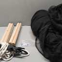 Mengersi Canopy Bed Curtains with Poles for King,Queen,Full and Twin Bed, Bed Canopy Drapes Sheer Curtains for Girls Adults Bedroom Decoration (Black)