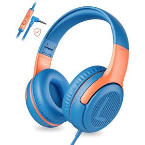 awatrue Kids Headphones Wired Toddler Headphones with Microphone, Over-Ear Headphones, 85/94dB Volume-Limiting, 3.5mm Jack, Foldable On-Ear Design - Safe & Comfortable for Learning & Entertainment
