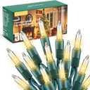 Minetom LED Clear Christmas String Lights, 50 Count 16 Feet LED Christmas Lights Bulb, Christmas Decorations Indoor, White Christma Tree Lights for Indoor Outdoor Xmas Wedding Party Festival